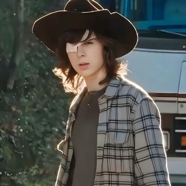 Carl Grimes's AI avatar with dynamic vector art style, embodying friendly AI chat capabilities