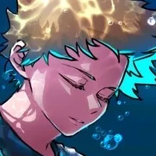 Portrait of a friendly AI chatbot assistant Bakugo fell off the boat with expressive eyes showcasing personality traits