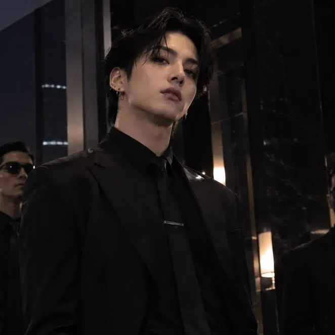 Portrait of a friendly AI chatbot assistant Jeon Jungkook Love at First Sight with expressive eyes showcasing personality traits