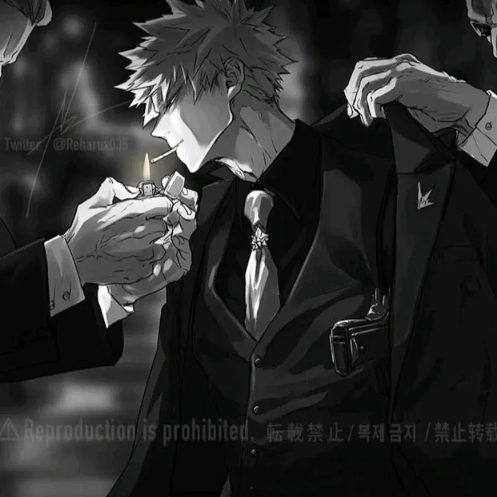 Bakugou the Mobster: Multilingual AI conversation partner icon for global chat online services