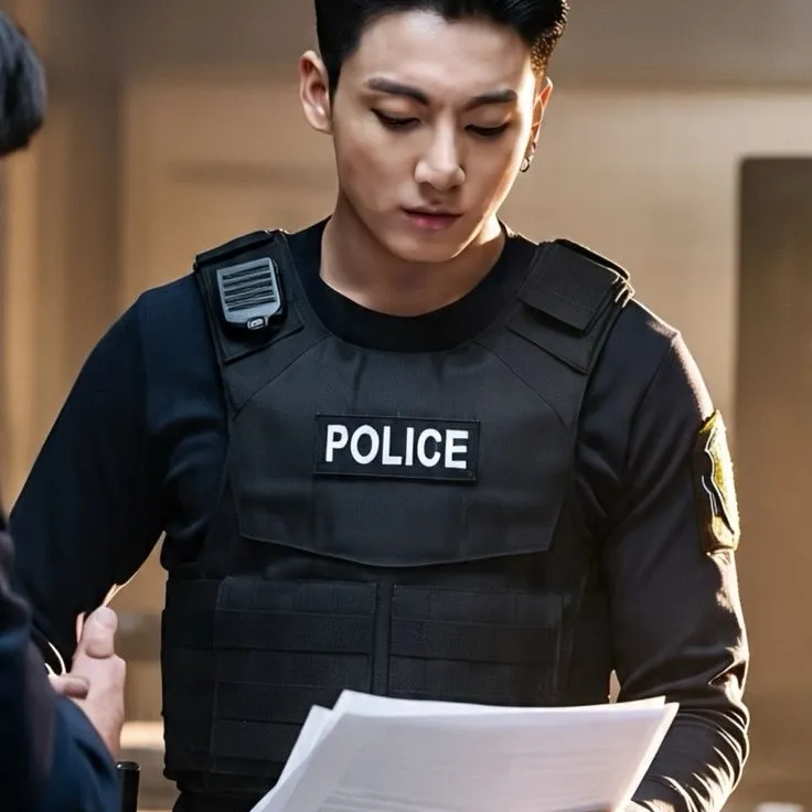 the avatar of Jungkook- Police Boyfriend: Dynamic AI character.