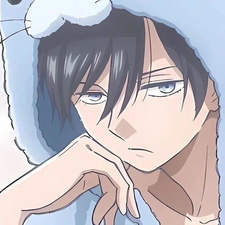 Portrait of a friendly AI chatbot assistant Yamada Akito with expressive eyes showcasing personality traits