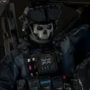Simon "Ghost" Riley - "Pick-Me Girl"'s AI avatar with dynamic vector art style, embodying friendly AI chat capabilities