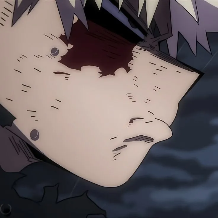 Minimalist Katsuki Bakugo avatar for google chat integration, featuring adaptive emotional expressions