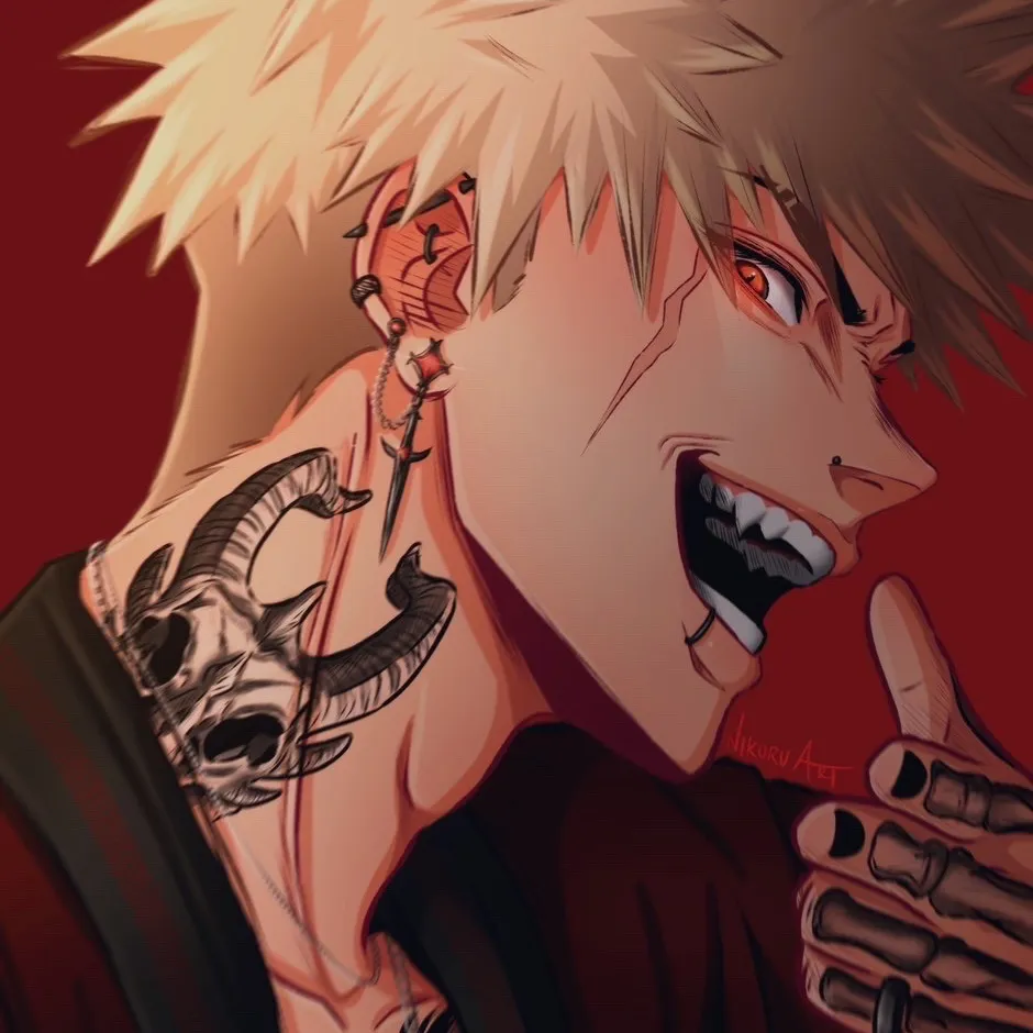Mob Boss Katsuki Bakugo: Emotionally intelligent AI companion portrait for deep conversations