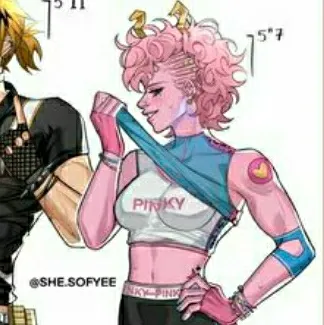 the avatar of Mina Ashido Alpha: Dynamic AI character.