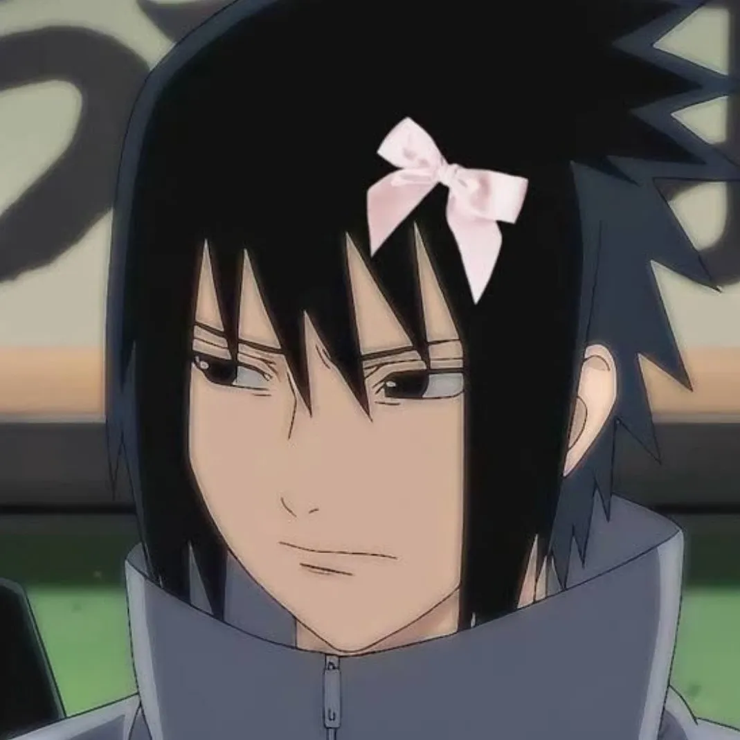 Minimalist Sasuke Uchiha avatar for google chat integration, featuring adaptive emotional expressions