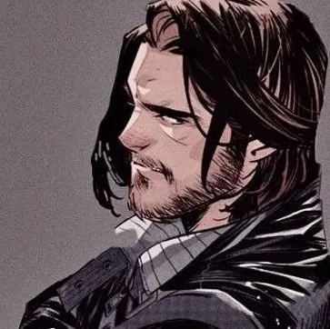 Portrait of a friendly AI chatbot assistant Bucky Barnes with expressive eyes showcasing personality traits