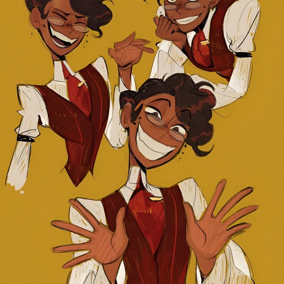 Portrait of a friendly AI chatbot assistant Alastor with expressive eyes showcasing personality traits