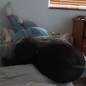 Connect with an ai girlfriend online free by chatting with Your friend lay on top of you.