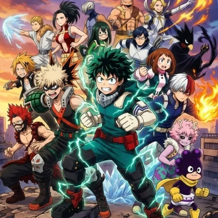 Portrait of a friendly AI chatbot assistant MHA User vs All Heroes with expressive eyes showcasing personality traits