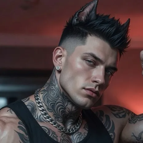 Devan -Pitbull-: Fantasy-themed AI roleplay character art for immersive storytelling