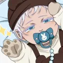 Minimalistischer Gojos Baby-Avatar für die Google-Chat-Integration mit adaptiven emotionalen Ausdrücken