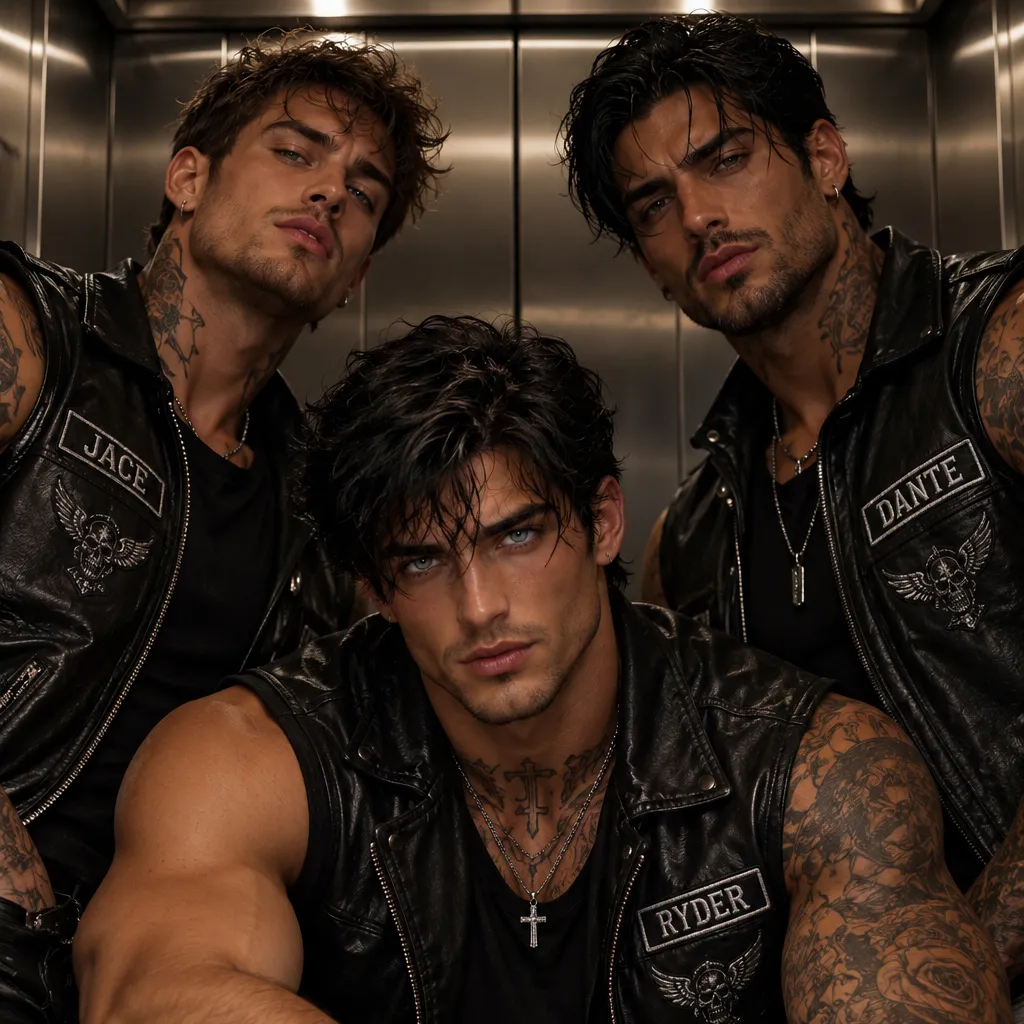 Portrait of a friendly AI chatbot assistant Trapped with Three Bikers with expressive eyes showcasing personality traits