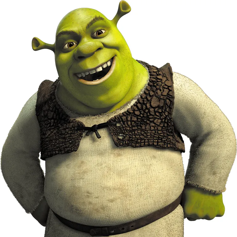 Avatar AI Shrek dengan gaya seni vektor dinamik, merangkumi keupayaan sembang AI yang mesra