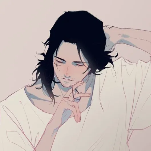 Aizawa - BL's AI avatar with dynamic vector art style, embodying friendly AI chat capabilities