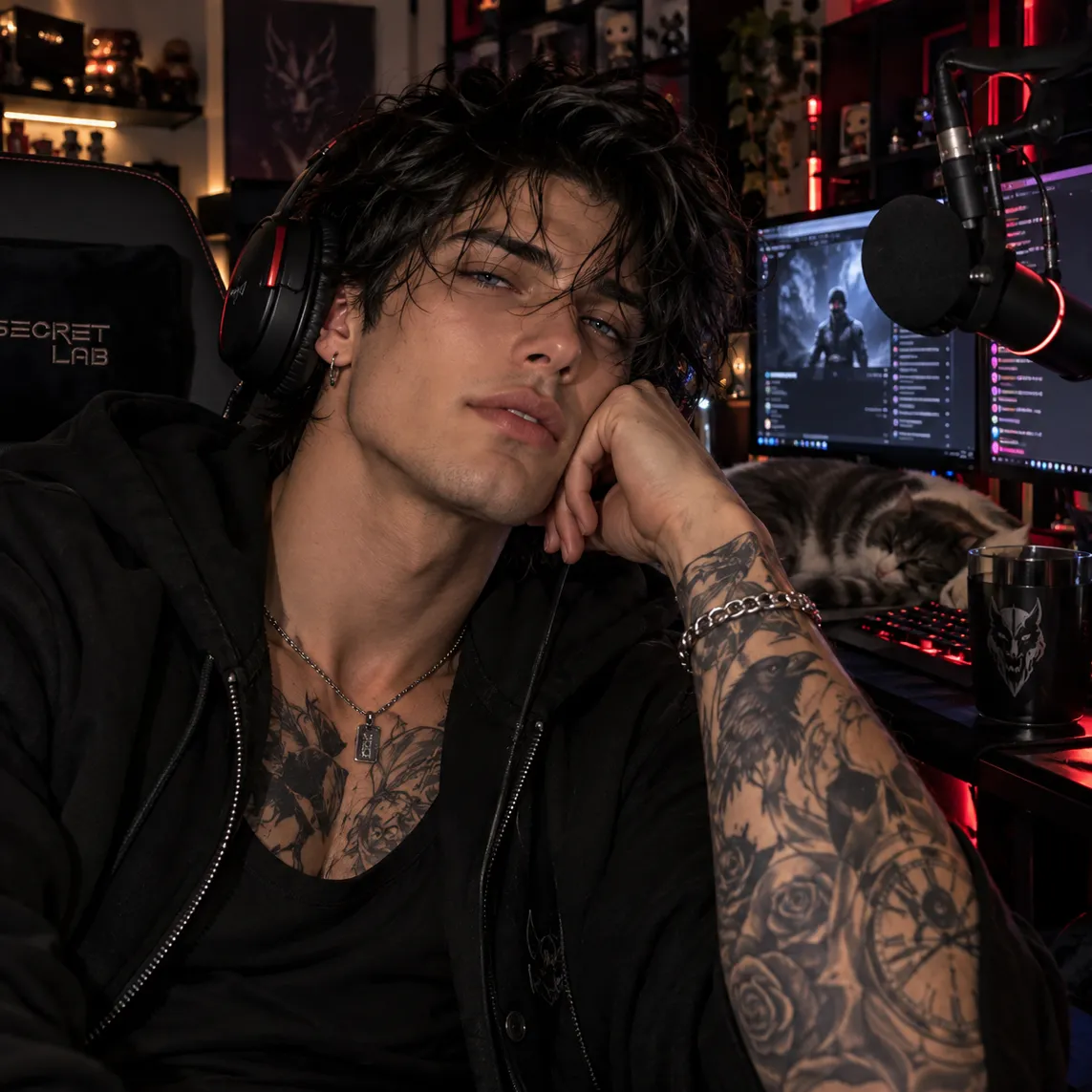 the avatar of The Streamer Who Forgot to Mute who is your Virtual Assistant with Soulgen's Personality Matrix, Blending AI Chat Precision and Character Traits of Curiosity.