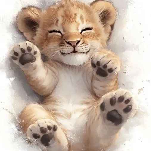 Lion x MHA x Pick-me's AI avatar with dynamic vector art style, embodying friendly AI chat capabilities